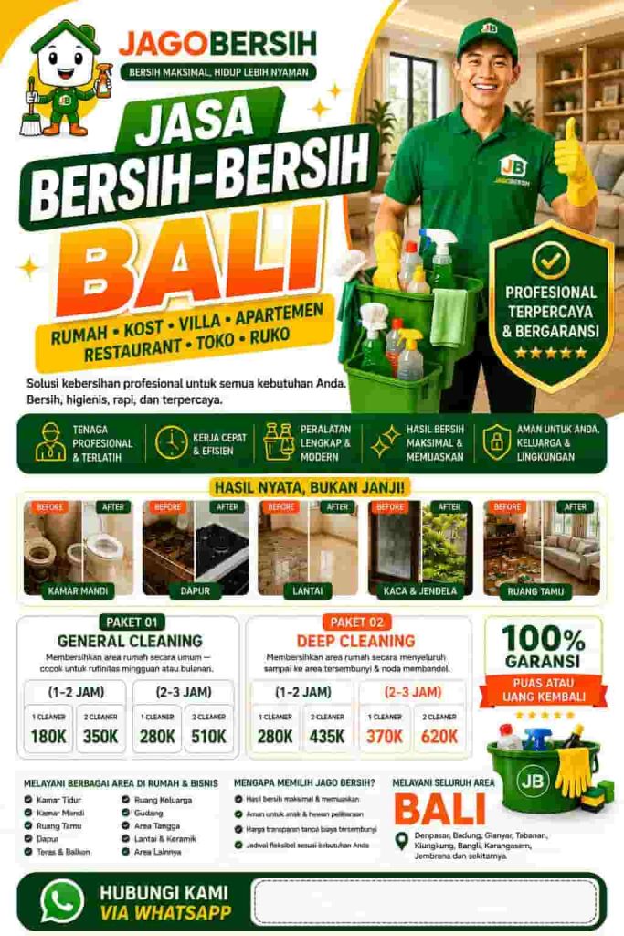 Jasa Cleaning Service di Badung Terdekat untuk Rumah, Villa, Kost & Bisnis
