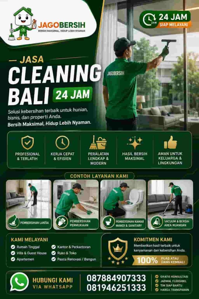 Jasa Cleaning Service di Badung Terdekat untuk Rumah, Villa, Kost & Bisnis