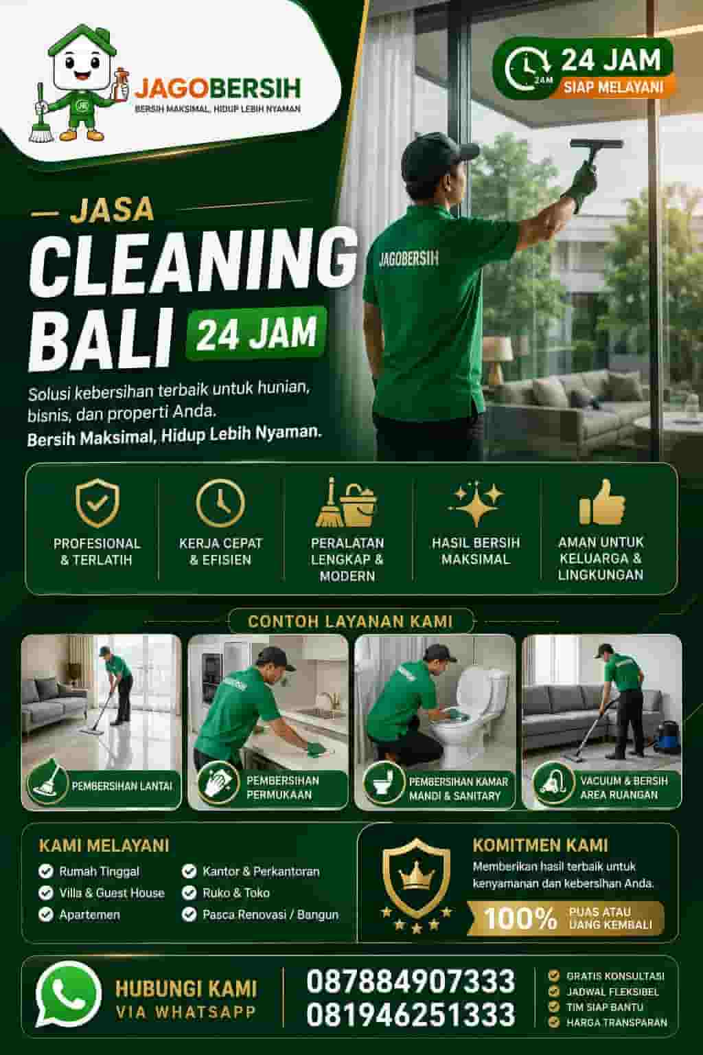 Jasa Cleaning Service di Badung Terdekat untuk Rumah, Villa, Kost & Bisnis